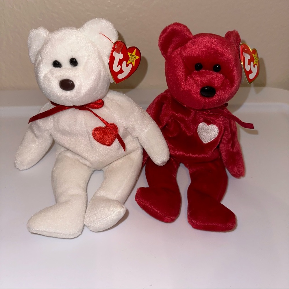Ty Valentino & Valentina Buddies Beanie Babies Vintage Collectible Set of 2